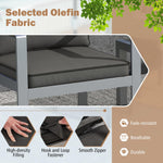 Aluminum Outdoor Patio Armchair with Cushions - Tangkula