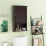 Tangkula Medicine Cabinet, Wall Mounted Bathroom Cabinet Single Door Wooden