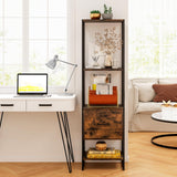 Tangkula 4-Tier Bookshelf with Drawer