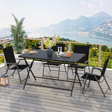 Tangkula 5-Piece Foldable Outdoor Dining Set for Backyard Garden Deck