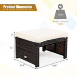Tangkula 5 Pieces Patio Rattan Furniture Set, Outdoor Conversation Set