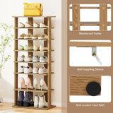 Tangkula 8-Tier Vertical Shoe Rack Space-Saving Corner Shoe Organizer for 14 Pairs