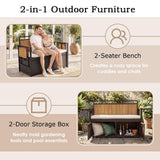 Tangkula 45 Gallon Outdoor Bench with Storage