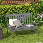2-Person Outdoor Garden Park Bench, All-Weather HDPE Patio Loveseat Chair  - Tangkula
