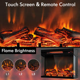 Tangkula 23-Inch 3-Sided Electric Fireplace Insert with Remote Control