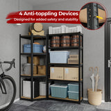 Tangkula 2 Pack Metal Storage Shelves Load 3600LBS, 71" H Heavy Duty Adjustable Garage Storage Utility Racks