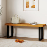 Tangkula 48" Long Patio Dining Bench w/Metal Legs
