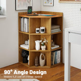 Tangkula 9 Cube Corner Bookshelf with Charging Station