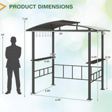 Tangkula 8x5 FT Hardtop Grill Gazebo for Patio Garden Lawn Deck