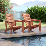 Tangkula Solid Wood Garden Chair with High Backrest