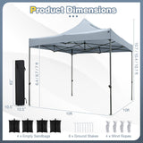 10 x 10 FT Outdoor Pop up Canopy Tent Easy Setup Gazebo Shelter with Wheeled Bag