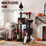 Tangkula 75" Gothic Cat Tree Halloween Cat Tower