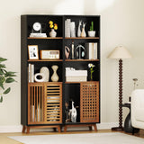 Tangkula 5 Tier Bookcase with Reversible Adjustable Shelf