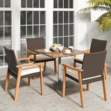Tangkula Patio Wicker Dining Chair Set of 2/4 for Deck Garden Poolside Backyard