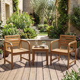 Tangkula Teak Wood Patio Dining Chair