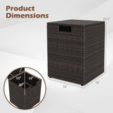 Tangkula 16" Outdoor Rattan Hideaway Table for Gas Fire Pit