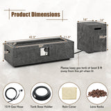 Tangkula 50,000 BTU Fire Pit Table Set, 42.5” Magnesium Oxide Propane Gas Fire Pit w/Hideaway Tank Holder, Protective Cover Included, Simple Ignition