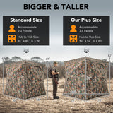 Tangkula Extra Tall 3-4 Person Hunting Blind, 270 Degree See Through Ground Blind with Silent Slide Windows