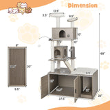 Cat Tree with Litter Box Enclosure - Tangkula