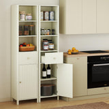 Tangkula 67" Tall Bathroom Cabinet Narrow Floor Cabinet w/Fluted Door