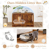 Tangkula Cat Litter Box Enclosure Furniture Indoor Wooden Cat House End Side Table Nightstand