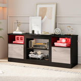 Tangkula TV Stand with LED Lights for 65” TVs