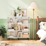 Tangkula 8 Cube Bookcase with 5 Tapered Metal Legs