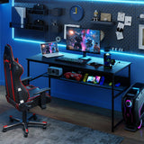 Tangkula 55 inch Computer Desk with Power Outlets & USB Ports