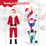 Tangkula 6 FT Lighted Christmas Stacked Snowman Set, Light-up Christmas Decoration with 155 LED Lights