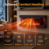 Tangkula 3-Sided 18"/26"/36"/46" WiFi Electric Fireplace with 32"/40"/50"/60" Floating Mantel | 750W/1500W