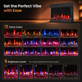 Tangkula 3-Sided Electric Fireplace with Remote | 750W/1500W ETL Certification