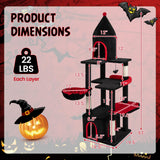 Tangkula Gothic Cat Tree 63 Inch Tall Halloween Cat Tower
