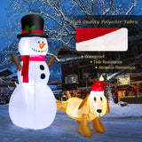 Tangkula 6 FT Inflatable Christmas Snowman with Dog