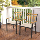 Tangkula Patio Dining Chairs Set of 2/4, Metal Outdoor Chairs, Support 400 LBS, Parallel back