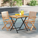Tangkula 28-Inch Patio Folding Table Outdoor Portable Bistro Dining Table for Backyard Porch Balcony