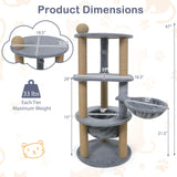 Tangkula 47 Inch Multi-Level Cat Tower with Scratching Posts
