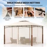 Tangkula 10x12 Ft Gazebo with Netting, 2-Tier Patio Gazebo with Heavy Duty Metal Frame