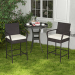 Patio Wicker Barstools Set of 2 - Tangkula