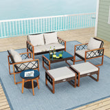 Tangkula 7 Pieces Patio Furniture Conversation Set