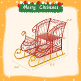 Tangkula Metal Christmas Santa Sleigh Basket