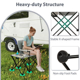 Tangkula Oversized Outdoor Camp Chair with Side Table