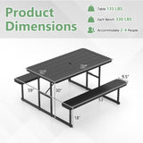 Tangkula Picnic Table Bench Set for 2 to 4 People