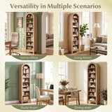 Tangkula 71" Tall Arched Bookcase for Living Room