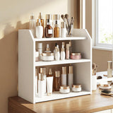 Tangkula 3-Tier Wooden Countertop Bookcase with Guardrails