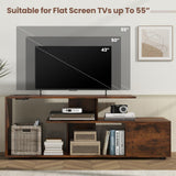 Tangkula 60" TV Stand with Charging Station