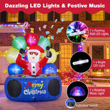 Tangkula 6Ft Inflatable DJ Santa, Inflatable Christmas Decoration