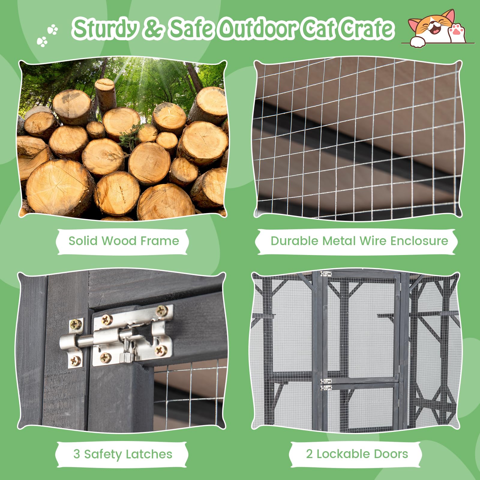 Tangkula Catio Outdoor Cat Enclosure Large