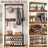 Tangkula Hall Tree with Bench and Shoe Storage