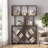 Tangkula 6-Tier Bookshelf Floor Standing S-Shaped Geometric Bookcase(1/2)