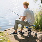Tangkula Folding Camping Stool 360° Swivel Hunting Chair with Anti-Sink Feet